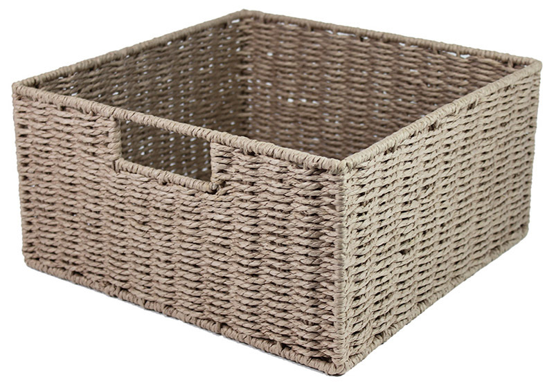 *Natural Paper Rope Square Basket - Neutral