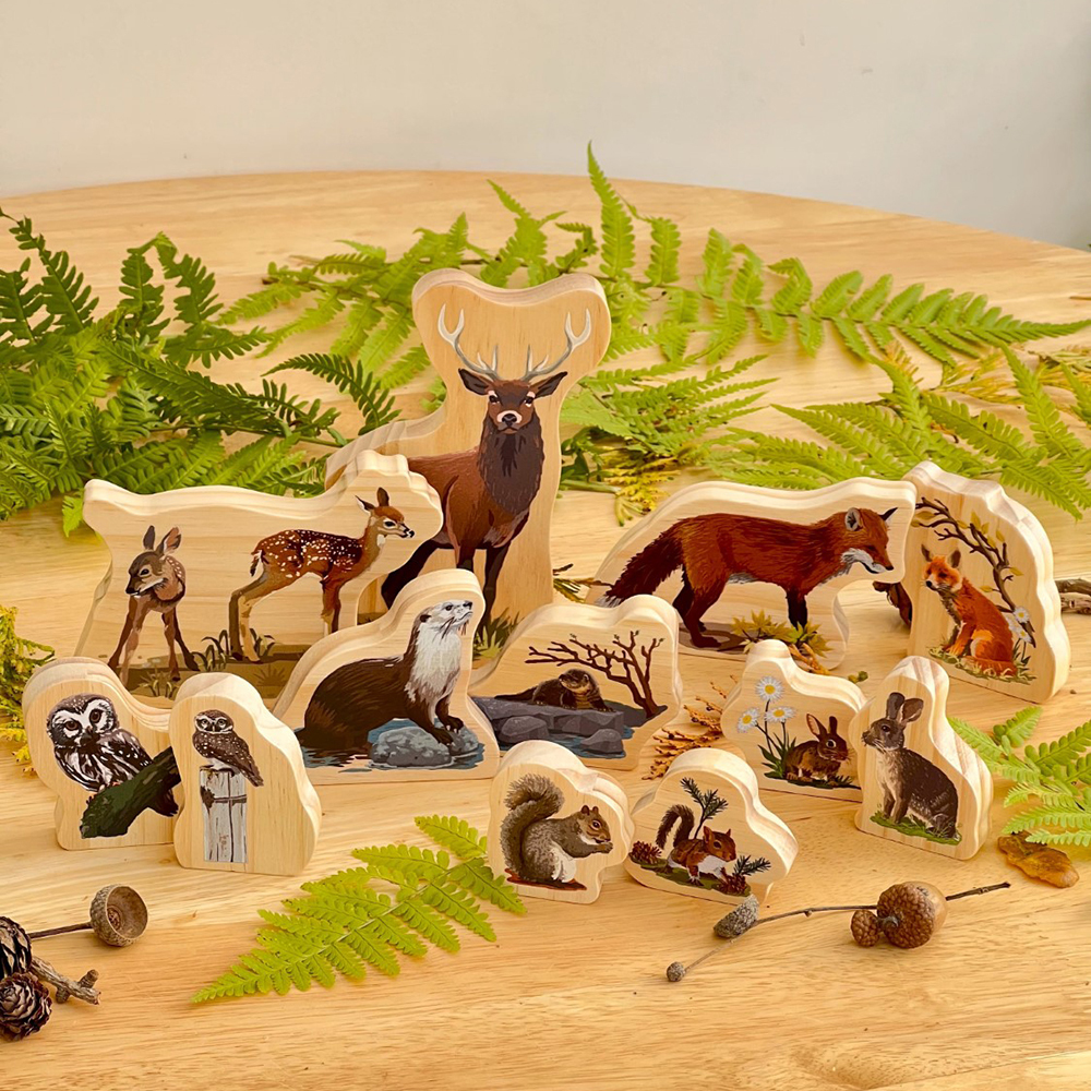 Woodland Animal Families Wooden Characters