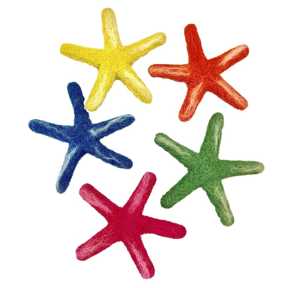 Papoose Felt Starfish - Set of 5