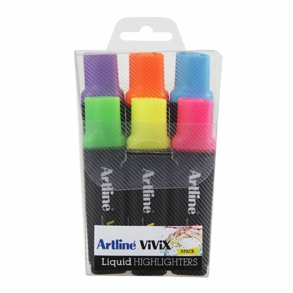 Artline Vivix Highlighter - Assorted 6pk