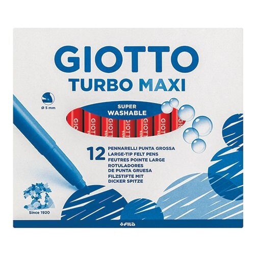 Giotto Children's Thick Markers (Turbo Maxi) - 12pk Red