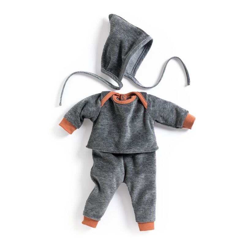 *Doll Clothes for 32cm Doll - Pearl Grey Velour Tracksuit