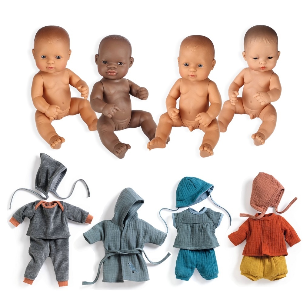 Baby Dolls & Clothes 32cm - Set of 4 (2 Boys & 2 Girls)