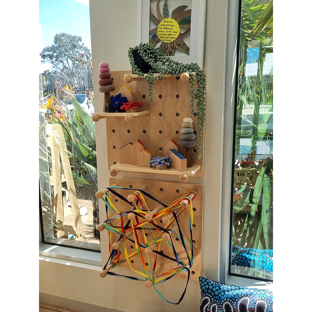 Billy Kidz Birch Wall Display Boards With Pegs & Shelves