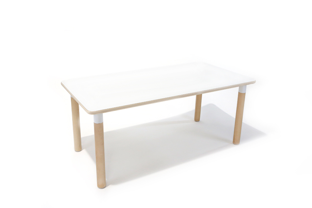 Osma Rectangular Timber Table - White - 120 x 60 x 28cmH