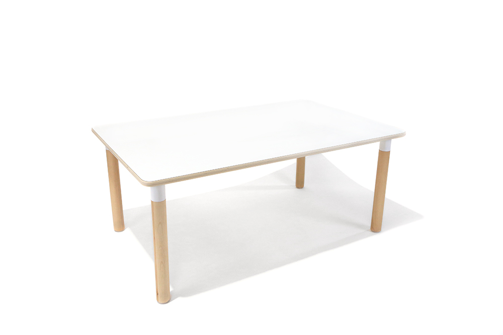 Osma Rectangular Timber Table - White - 120 x 75 x 28cmH