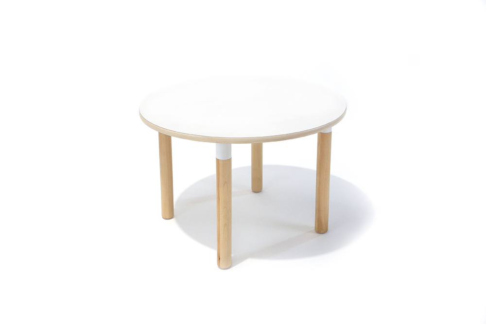 Osma Round Timber Table - White - 75 x 38cmH