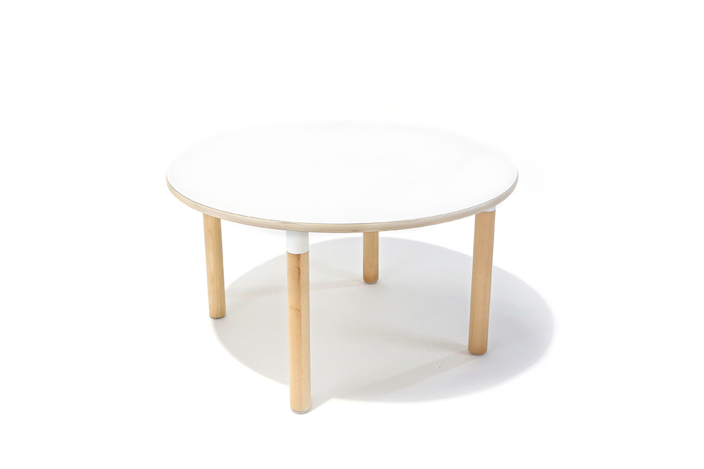 Osma Round Timber Table - White - 90 x 50cmH