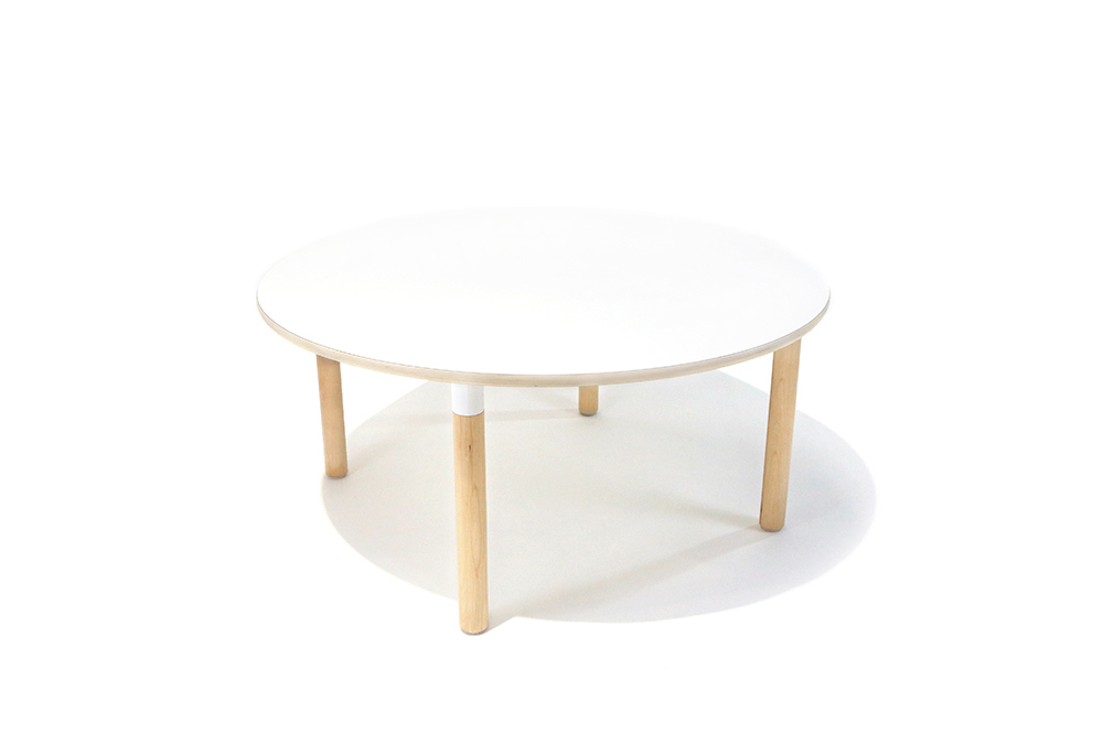 Osma Round Timber Table - White - 110 x 45cmH
