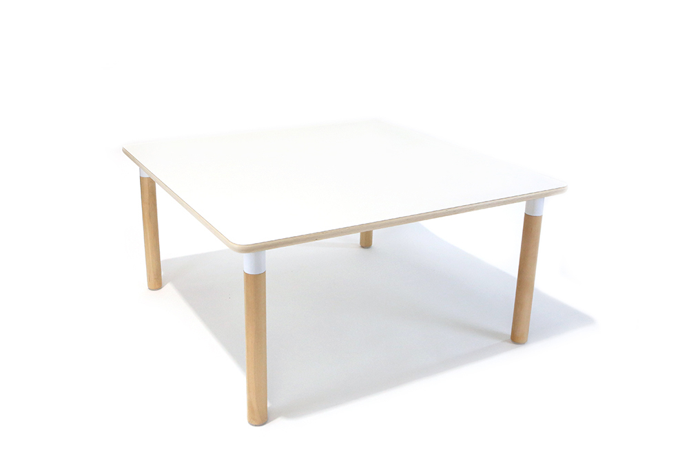 Osma Square Timber Table - White - 100 x 100 x 28cmH