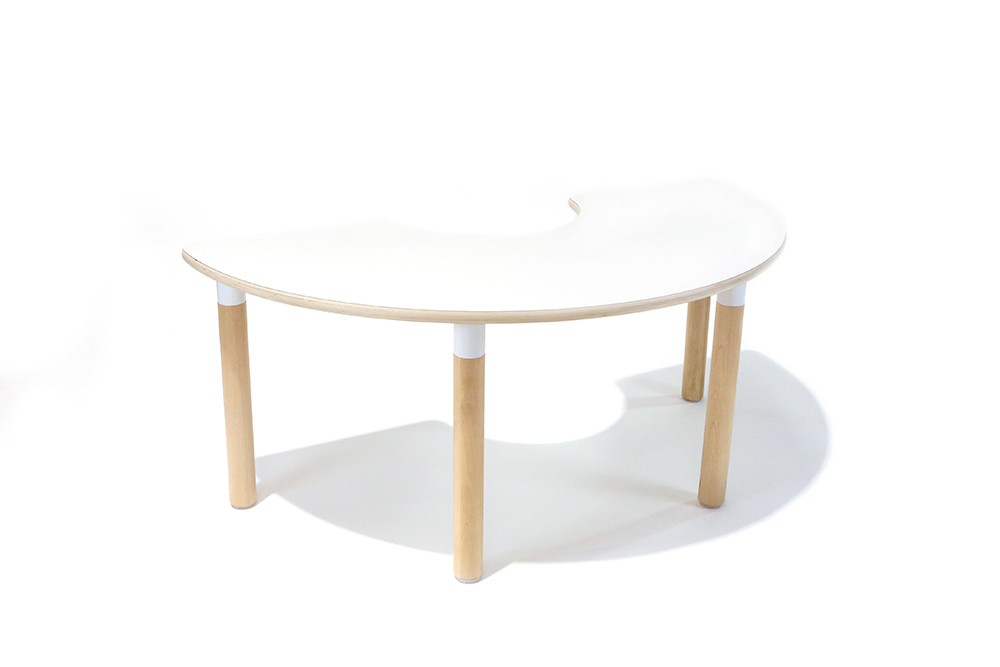 Osma U Shape Timber Table - White - 120 x 40 x 28cmH