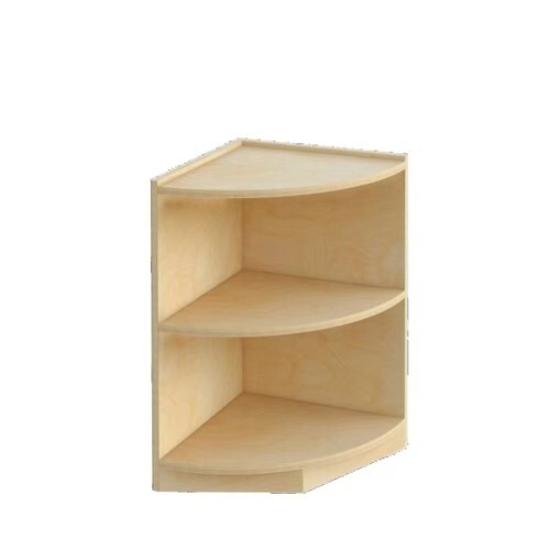 Hako Timber 2 Shelf Quarter-Circle Cabinet - 60cmH