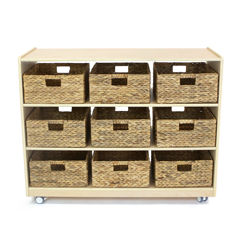 Hako Timber 3 Shelf Straight Cabinet - 80cmH with Baskets