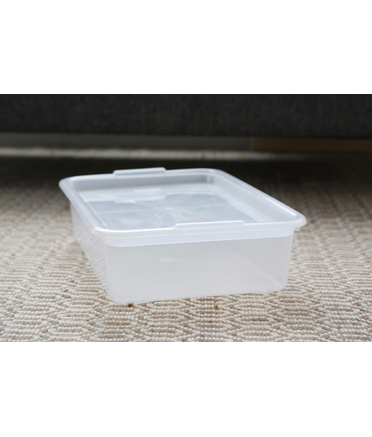 White Storage Container With Lid - 12L